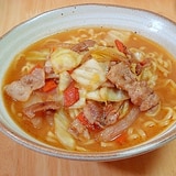 インスタント麺で具だくさん味噌ラーメン